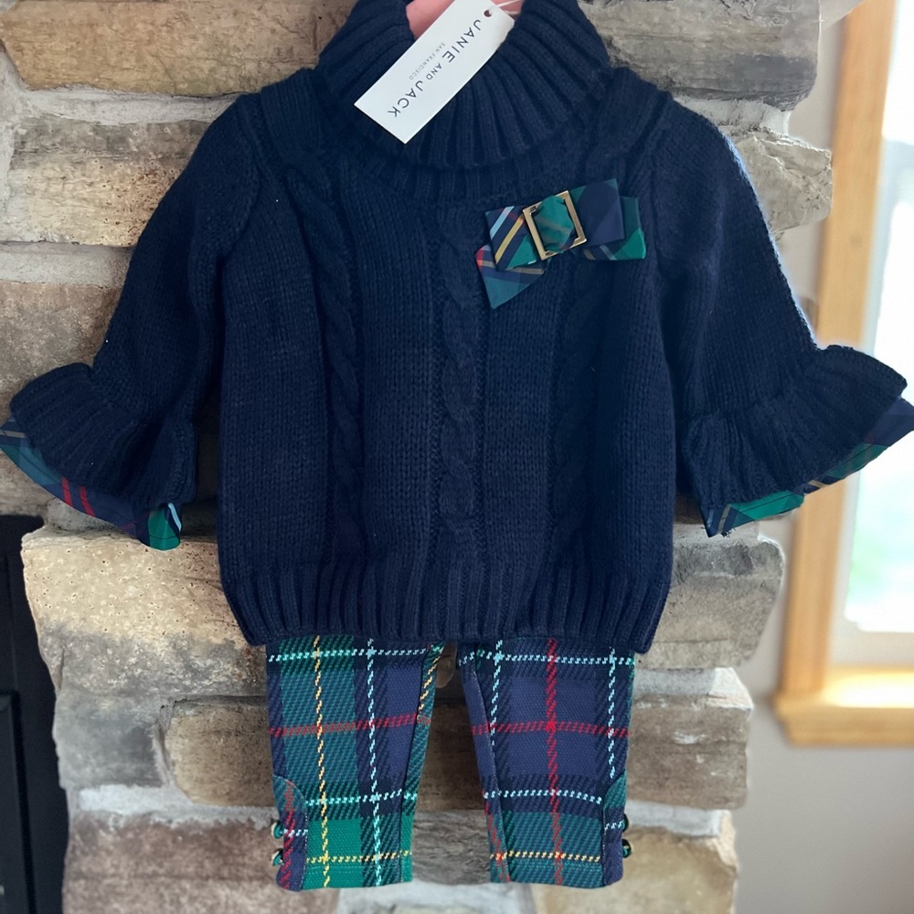 JANIE & JACK plaid sweater set (6-12 months)